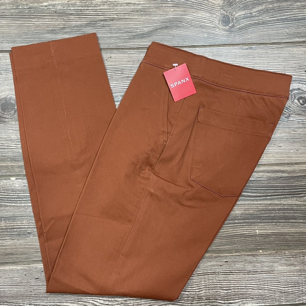 Spanx On the Go Slim Straight Ankle Pant Bronze Glow Brown Size Small NWT $128